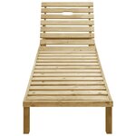vidaXL Chaise longue avec coussin bleu royal Bois de pin imprégné