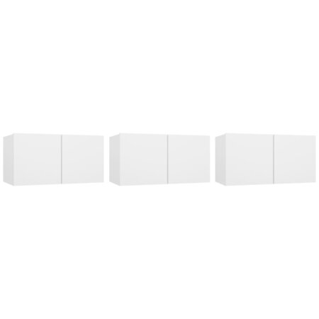 vidaXL Meubles TV suspendus 3 Pièces Blanc 60x30x30 cm