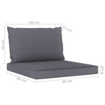 vidaXL Canapé de jardin 3 places avec coussins anthracite