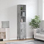 vidaXL Buffet haut Gris béton 34 5x34x180 cm Bois d'ingénierie