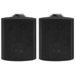 vidaXL Haut-parleurs stéréo muraux 2 Pièces noir intérieur extérieur 80 W
