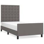 vidaXL Cadre de lit avec tête de lit Gris 100x200 cm Similicuir