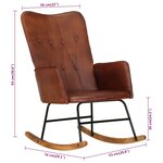 vidaXL Chaise à bascule Marron Cuir véritable