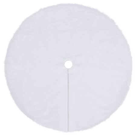 vidaXL Jupe de sapin de Noël Blanc 90 cm Fausse fourrure