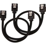 CORSAIR Câble gainé Premium  SATA 6Gbps Noir 30cm Droit - (CC-8900248)