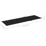 vidaXL Chaise longue double et coussins noir Bois de pin imprégné