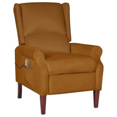 vidaXL Fauteuil de massage inclinable Marron Velours