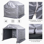 Abri de jardin rangement extérieur en PE résistant aux UV gris dim. 2L x 2l x 2H m