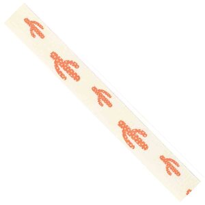 Ruban imprimé en coton Cactus orange 1 5 cm 2 m
