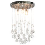 vidaXL Plafonnier avec perles de cristal Argenté Sphère 3 ampoules G9