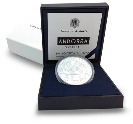 Pièce de monnaie 5 euro Andorre 2018 argent BE – Constitution d’Andorre