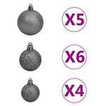 vidaXL Arbre de Noël artificiel pré-éclairé et boules doré 120 cm PET