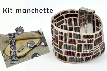 Kit bracelet manchette perle Miyuki 11/0 tissé Géométrique
