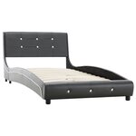 vidaXL Lit avec matelas à mémoire de forme Gris Similicuir 90x200 cm