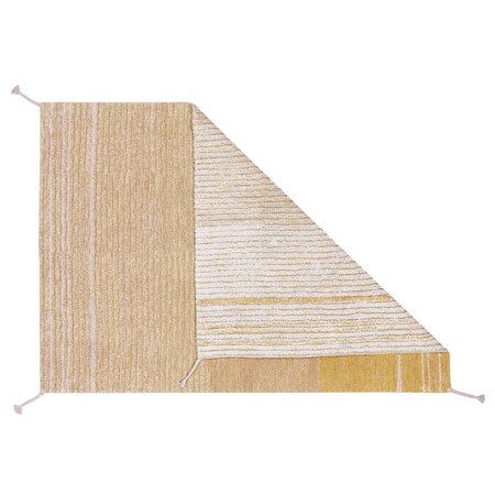 Tapis coton réversible - jaune et beige - 170 x 240 cm