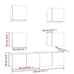 vidaXL Ensemble de meubles TV 6 Pièces Sonoma gris Bois d'ingénierie
