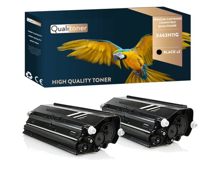 Qualitoner lot de x2 toners lot de x463h11g noir compatible pour lexmark