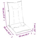vidaXL Coussins de chaise jardin à dossier haut lot de 2 carreaux noir