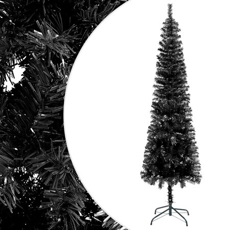 vidaXL Sapin de Noël étroit Noir 240 cm