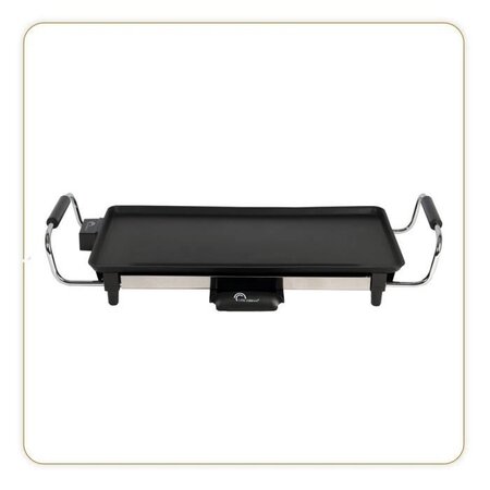 LITTLE BALANCE 8273 Happy Plancha 50, Plancha électrique 4-6 personnes, Anti-adhésive, Tous types d'aliments, 2000W, Noir / Inox