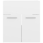 vidaXL Armoire d'évier avec lavabo intégré Blanc brillant Aggloméré