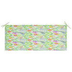 vidaXL Banc de jardin et coussin à motif de feuilles 120cm Teck massif