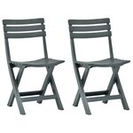 vidaXL Chaises de jardin pliables 2 Pièces Plastique Vert