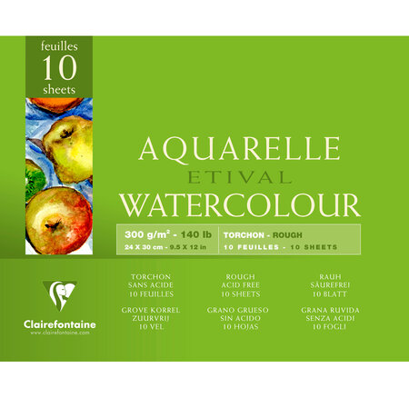 Bloc Etival encollé 4 côtés 300g torchon 10F 24x30 CLAIREFONTAINE