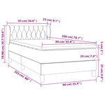 vidaXL Lit à sommier tapissier avec matelas Taupe 90x200 cm Tissu