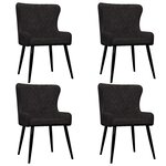 vidaXL Chaises à manger lot de 4 Noir Velours