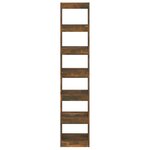 vidaXL Bibliothèque/Séparateur de pièce Chêne fumé 40x30x198 cm