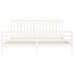 vidaXL Cadre de lit avec tête de lit blanc 200x200 cm bois massif
