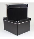 Lot de 2 boîtes de rangement carton noires - l21xp26xh15cm