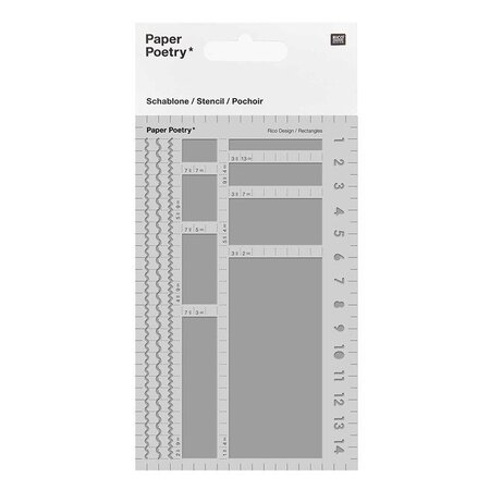Pochoir à bullet journal rectangles 15 x 9 5 cm