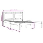 vidaXL Cadre de lit Marron miel Bois massif 140x190 cm