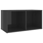vidaXL Meuble TV Gris brillant 72x35x36 5 cm Aggloméré
