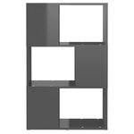 vidaXL Bibliothèque/Séparateur de pièce Gris brillant 60x24x94 cm