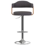vidaXL Tabourets de bar lot de 2 gris foncé bois courbé et tissu