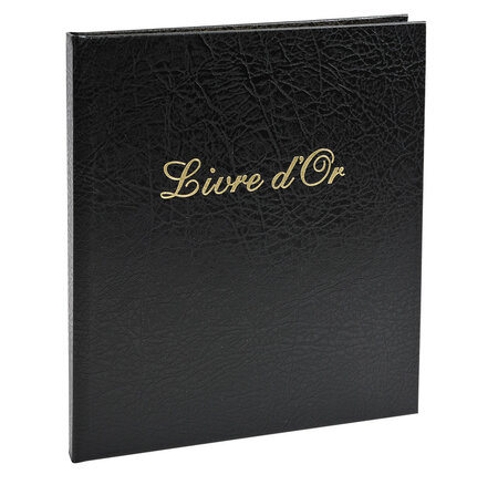 Livre D'or Balacron Avec Titre 140 Pages Blanches - 21x19 Cm Vertical - Noir - X 3 - Exacompta