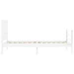 vidaXL Cadre de lit avec tête de lit blanc 90x200 cm bois massif