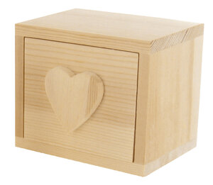 Boite Compartiment en bois coeur 10 x 7 5 H 8.3cm