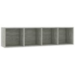 vidaXL Bibliothèque/Meuble TV Gris cement 143 x 30 x 36 cm