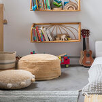Pouf miel en coton 50 x 50 x 20 cm