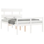 vidaXL Cadre de lit avec tête de lit blanc 140x200 cm bois massif