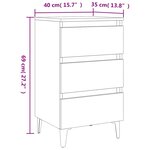 vidaXL Table de chevet avec pieds en métal Chêne sonoma 40x35x69 cm