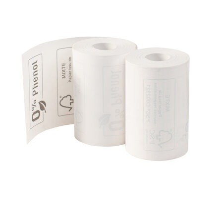 Bobine Pour Tickets De Carte Bancaire 57x40mm - 18m - 1 Pli Thermique 55g/m2 Sans Phénol Et Sans Plastique. - Blanc - X 120 - Exacompta