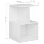 vidaXL Tables de chevet 2 Pièces Blanc brillant 35x35x55 cm Aggloméré