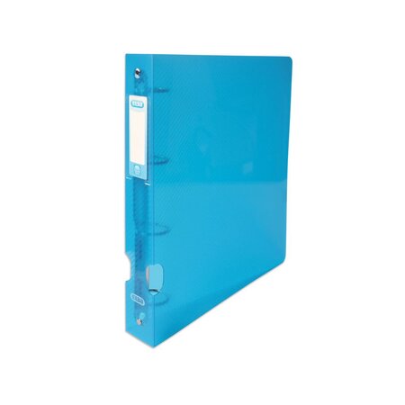 Classeur Hawaï à 4 anneaux, en polypropylène translucide, dos 4 cm capacité 225 feuilles, bleu