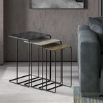 Rousseau Ensemble de tables d'appoint 3 Pièces Covera Métal Multicolore