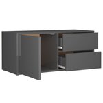 vidaXL Meuble TV Gris brillant 80x34x36 cm Aggloméré